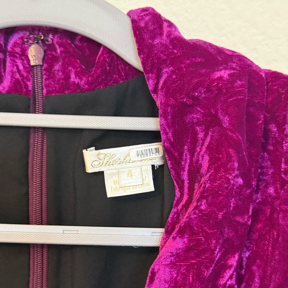 Shoshanna Caroline Purple Velvet Long Sleeve Wrap Mini Dress- Size 4 - Picture 6 of 11